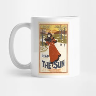 READ THE SUN by Louis Rhead 1896 Maitres De L' Affiche Lithograph Art Mug